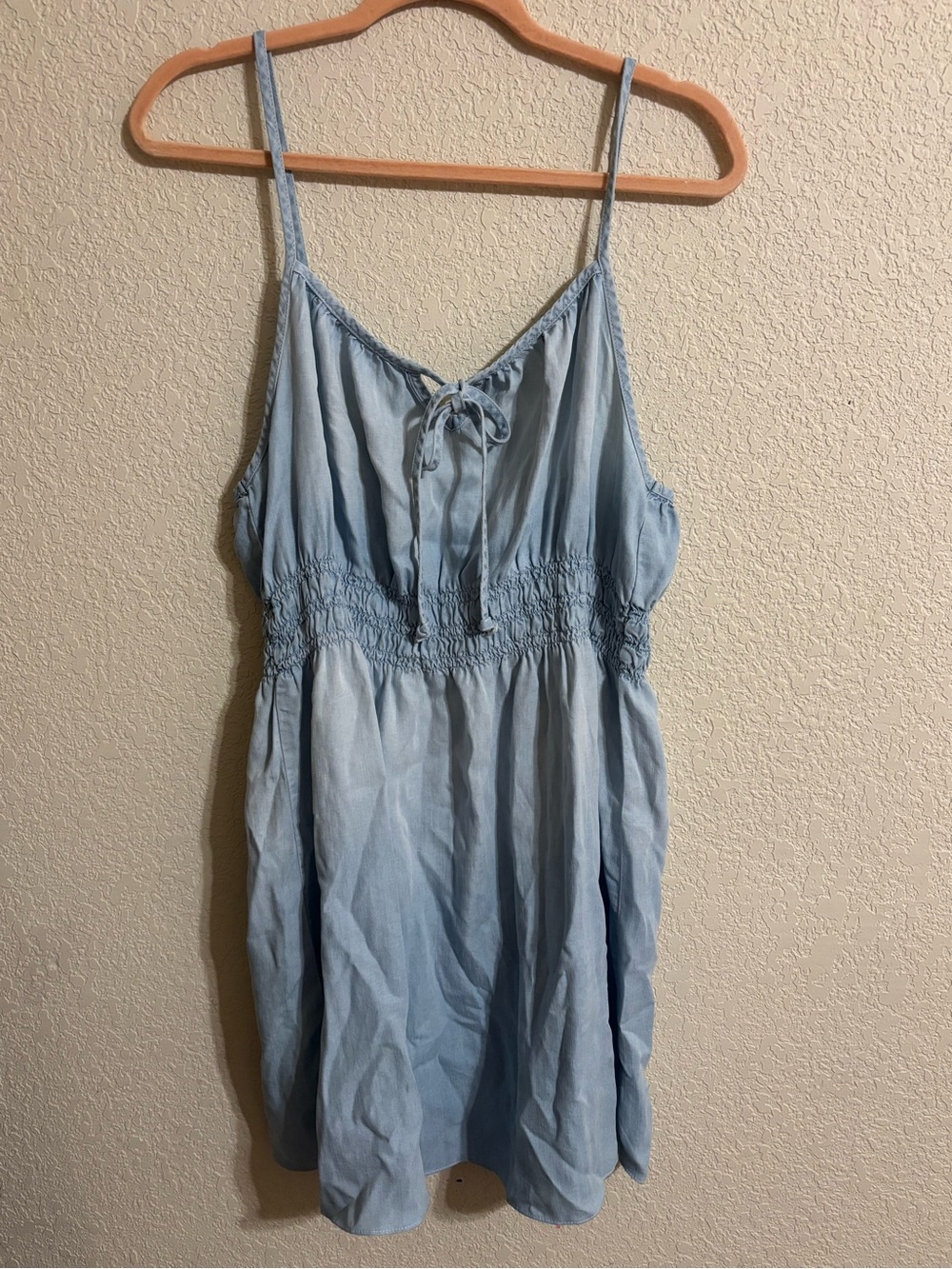 Bella Dahl Chambray Smocked Mini Dress